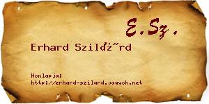 Erhard Szilárd névjegykártya